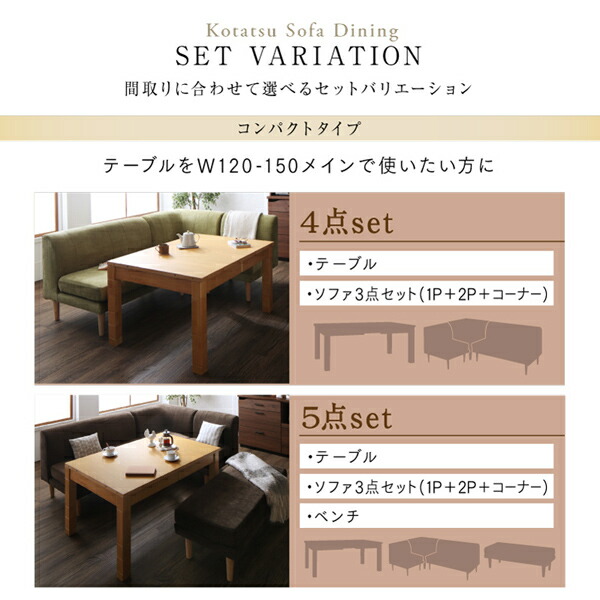 高さ調節可能 3段階伸長式 大型こたつソファダイニング Escher エッシャー 商品説明画像16