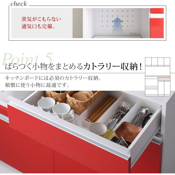大型レンジ対応 鏡面システムキッチンボード 商品説明画像12