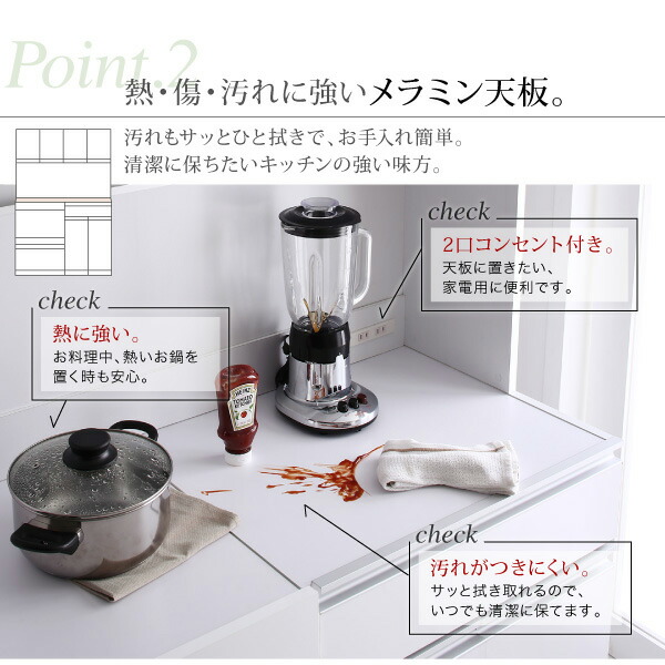 大型レンジ対応 鏡面システムキッチンボード 商品追加画像9