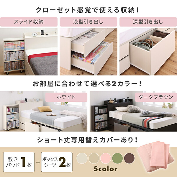 スライド収納付き コンパクトチェストベッド Compact-IN コンパクトイン 商品説明画像2