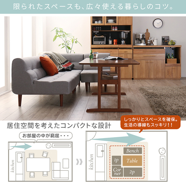 座り心地にこだわった ポケットコイル リビングダイニング Littleva リトルバ 5点セット 商品説明画像5