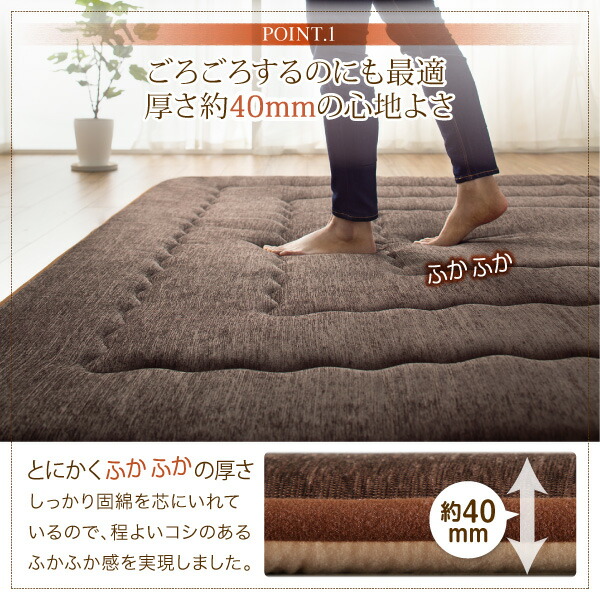 厚み40mmのふっくら厚敷きクッションラグ Vermeer フェルメル 商品追加画像4