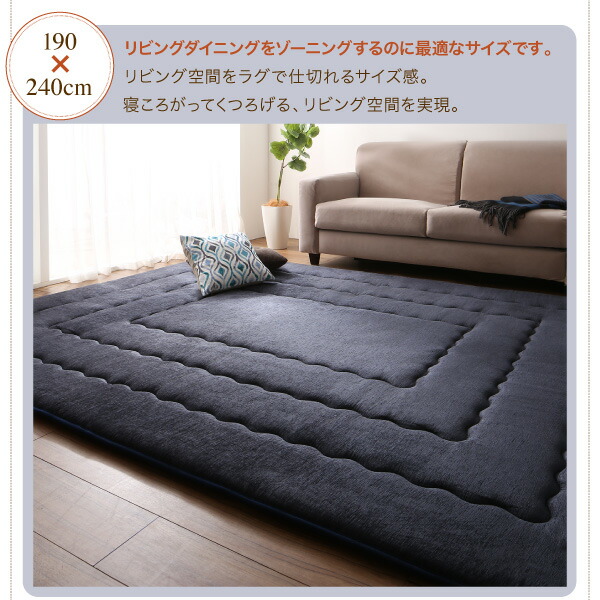 厚み40mmのふっくら厚敷きクッションラグ Vermeer フェルメル 商品追加画像12