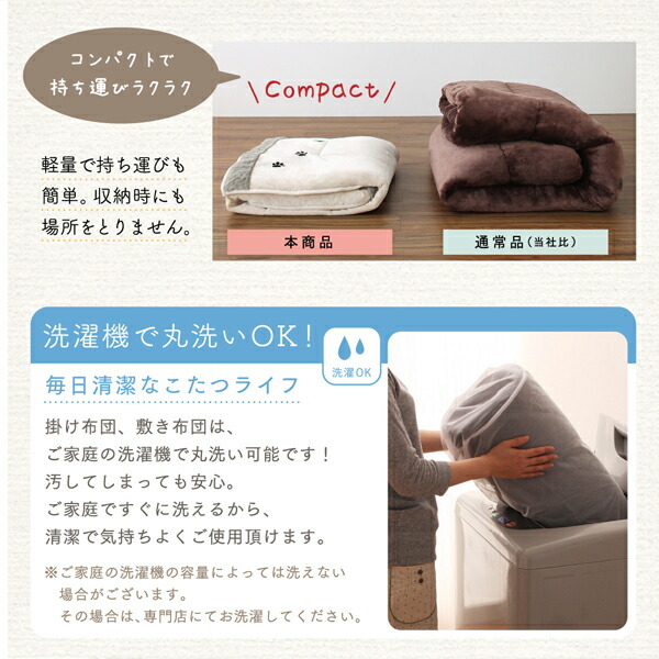 シルエットが可愛い 猫柄省スペースこたつ布団 Lameynya レイミーニア 商品説明画像8