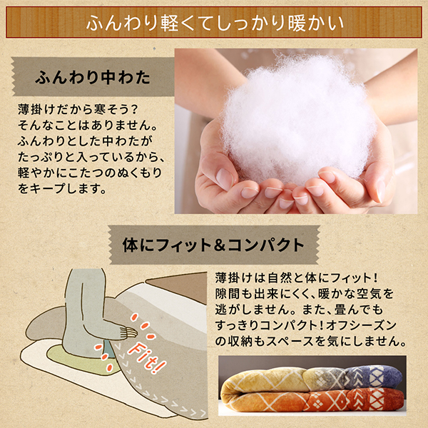 グラデーションカラーの幾何柄こたつ布団 Hardeagher ハルディアーガ 商品説明画像7