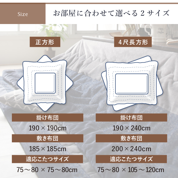 シェニール織とフランネルのモダンデザインこたつ布団 Nelvert ネルバート 商品説明画像12
