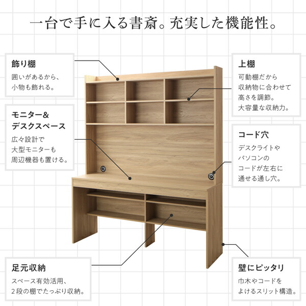 大型モニター対応 薄型ハイタイプ収納デスク Neytoltree ネイトルツリー W150 商品追加画像6