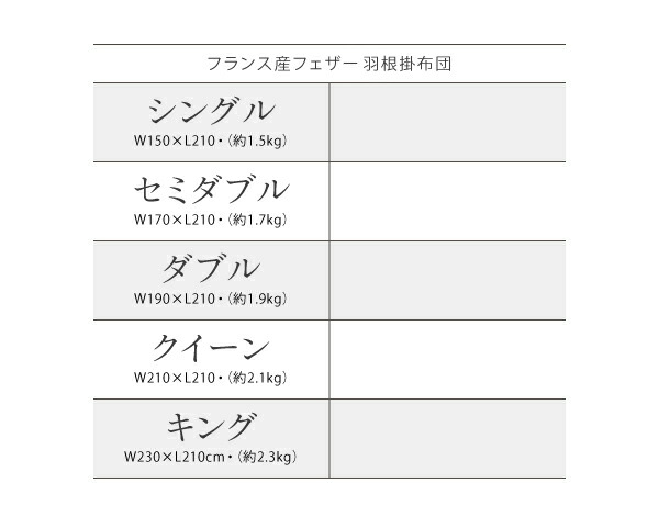 フランス産フェザー羽根掛布団 商品追加画像9