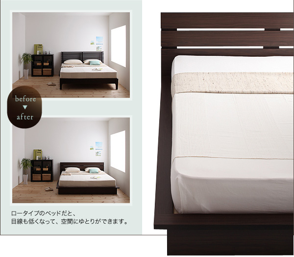 モダンデザインフロアベッド Lecia-Queen レシア・クイーン 商品説明画像3