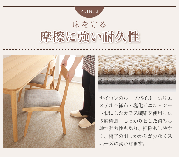 はっ水・防汚・防炎・制電機能付きタイルカーペット raku-care ラクケア 商品説明画像8