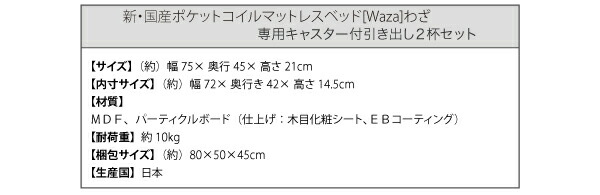 新・国産ポケットコイルマットレスベッド Waza ワザ 商品説明画像24