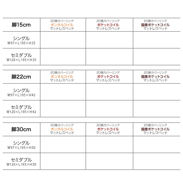 新・色・寝心地が選べる 20色カバーリングマットレスベッド 商品説明画像43