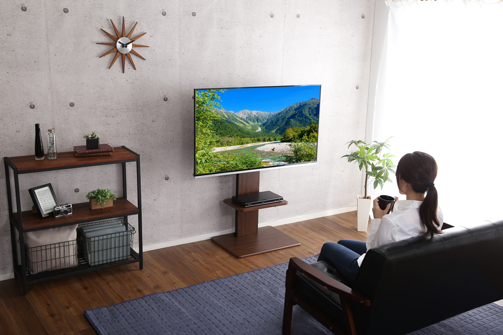壁寄せテレビスタンド ハイ固定タイプ 専用棚セット Fenes フェネス 商品追加画像2