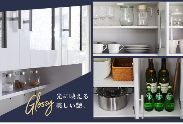 鏡面食器棚（幅90cm） ROMA ローマ 商品説明画像4