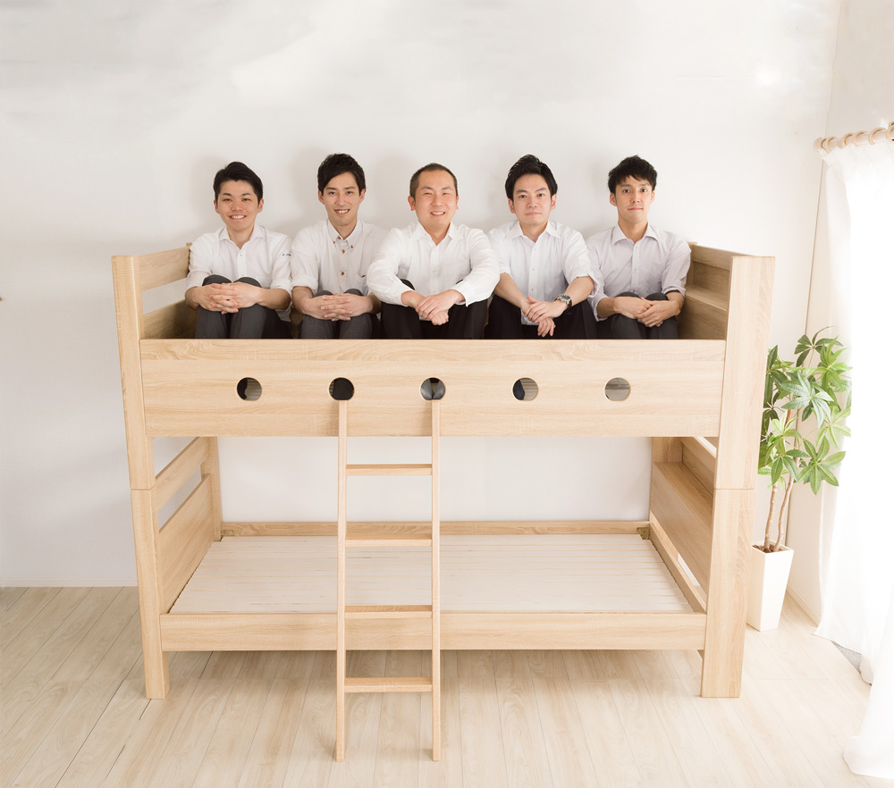 木目調３Ｄシート二段ベッド宮付き COCCO コッコ 商品追加画像18
