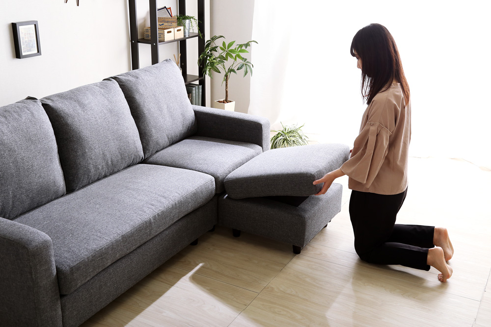 レイアウト自在 ３人掛けカウチソファ Wismon ウィスモン 商品追加画像20