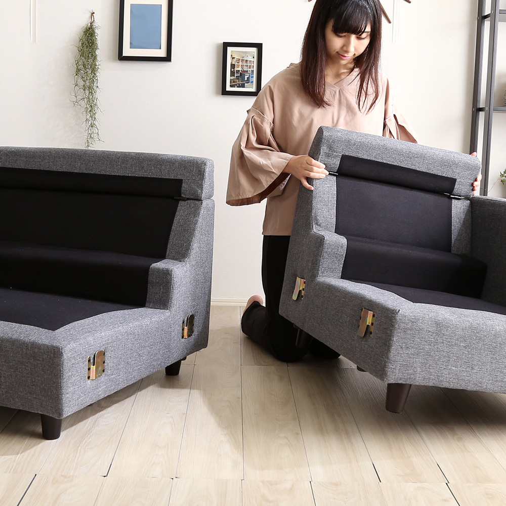 レイアウト自在 ３人掛けカウチソファ Wismon ウィスモン 商品追加画像49