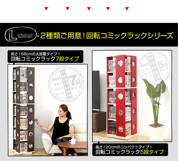 回転コミックラック 5段タイプ SWK-5 商品説明画像44