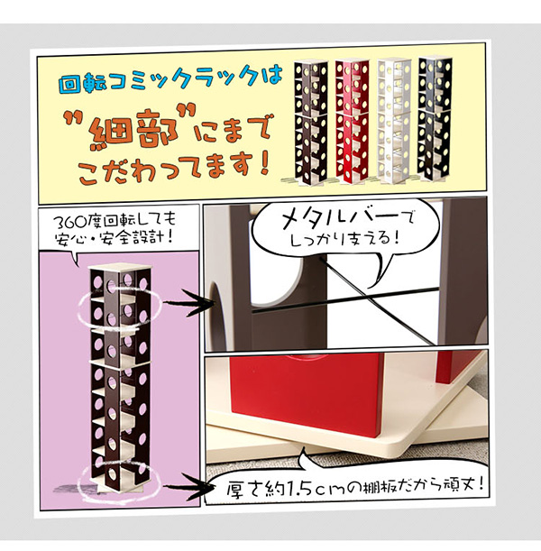 回転コミックラック 7段タイプ SWK-7 商品説明画像30