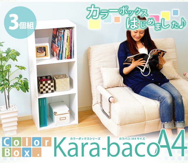 カラーボックスシリーズ kara-bacoA4 3段A4サイズ 3個セット 商品説明画像15