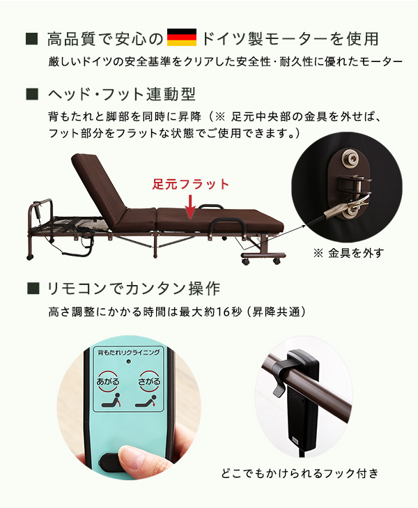 電動リクライニングベッド KLAPP クラップ 商品説明画像4