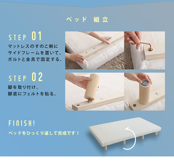 脚付きウレタンロールマットレス ダブルサイズ TERRDAM テルダ 商品説明画像6