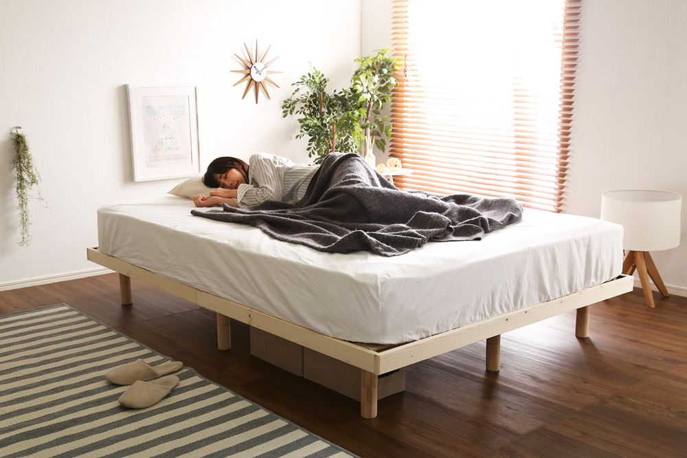 3段階高さ調節 脚付きすのこベッド ダブル Lilitta リリッタ (マットレス付き) 商品追加画像10