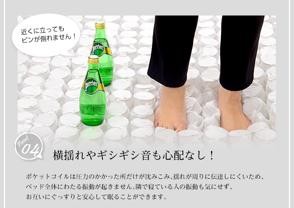 ロール梱包片面仕様ポケットコイルマットレス Sheera シェエラ (ダブルサイズ) 商品説明画像9