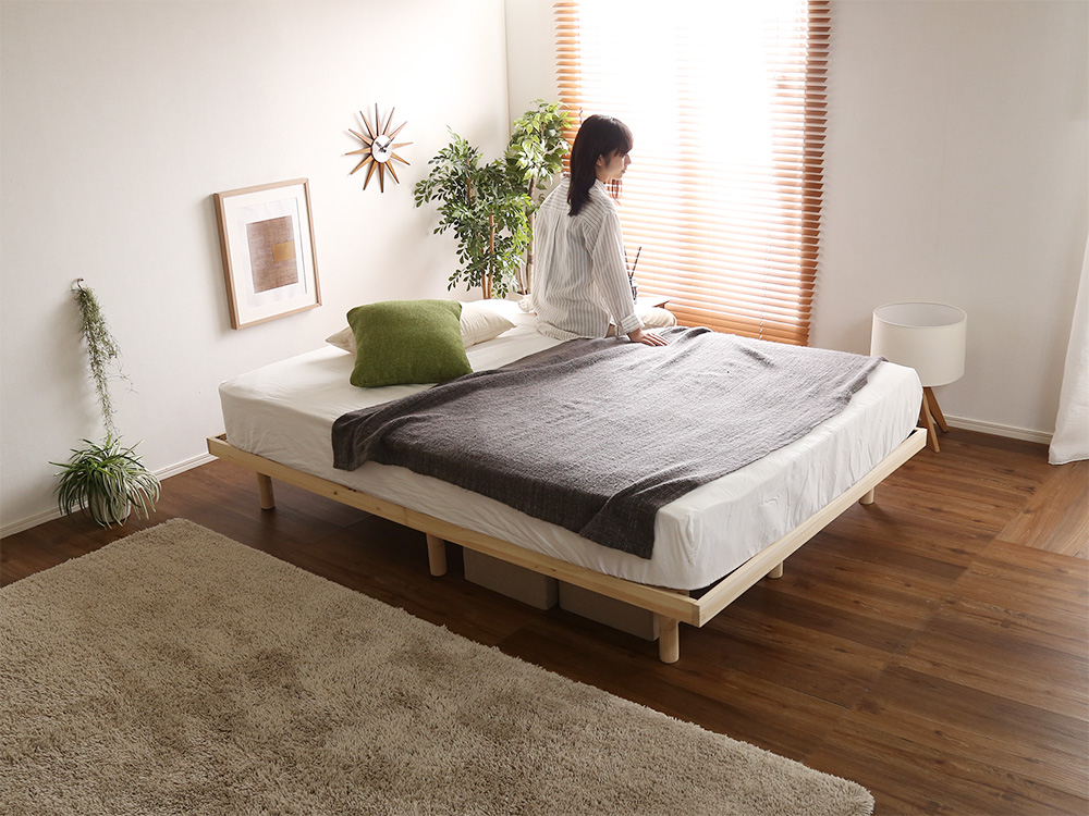 総檜脚付きすのこベッド ダブル Pierna ピエルナ (ポケットコイルマットレス付き) 商品追加画像5