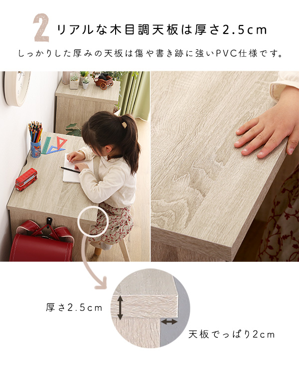 シンプルデスク60cm幅+サイドラック30cm幅セット LULUTE ルルテ 商品説明画像5