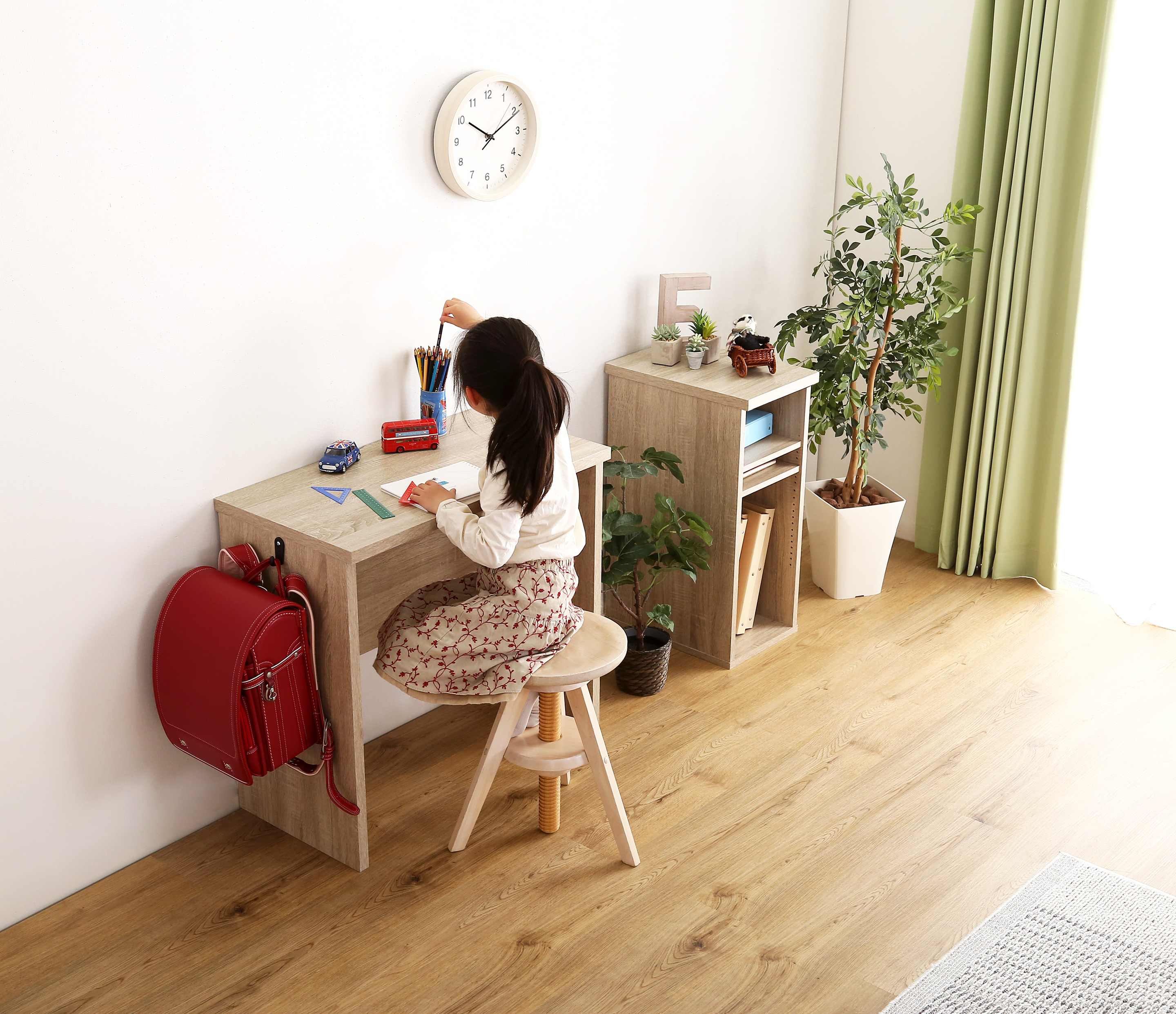 シンプルデスク75cm幅+サイドラック30cm幅セット LULUTE ルルテ 商品追加画像1