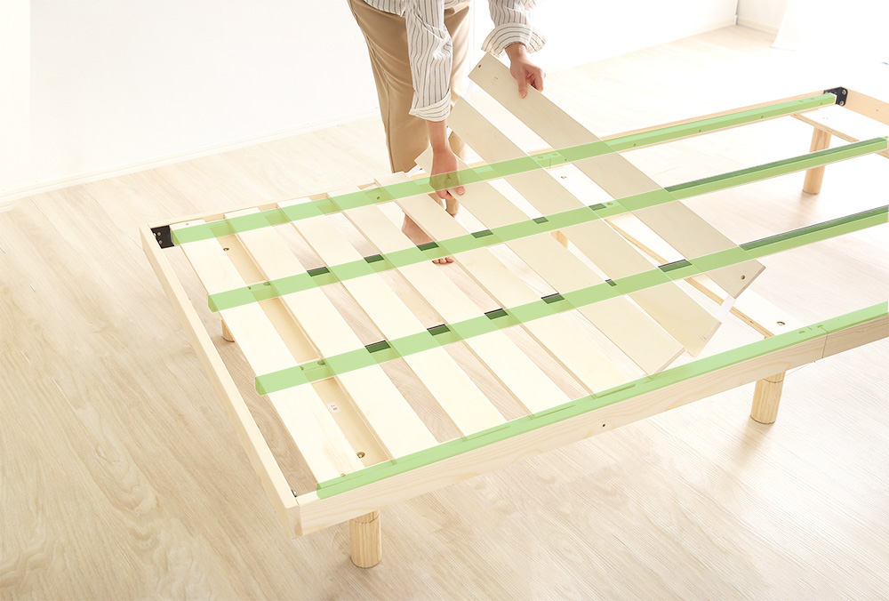 高さ3段階調整 脚付きすのこベッド セミダブル Lilitta リリッタ (宮セット) 商品追加画像30