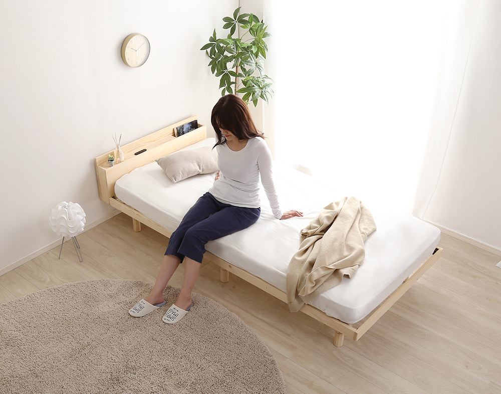 高さ3段階調整 脚付きすのこベッド セミダブル Lilitta リリッタ (宮セット) 商品追加画像34
