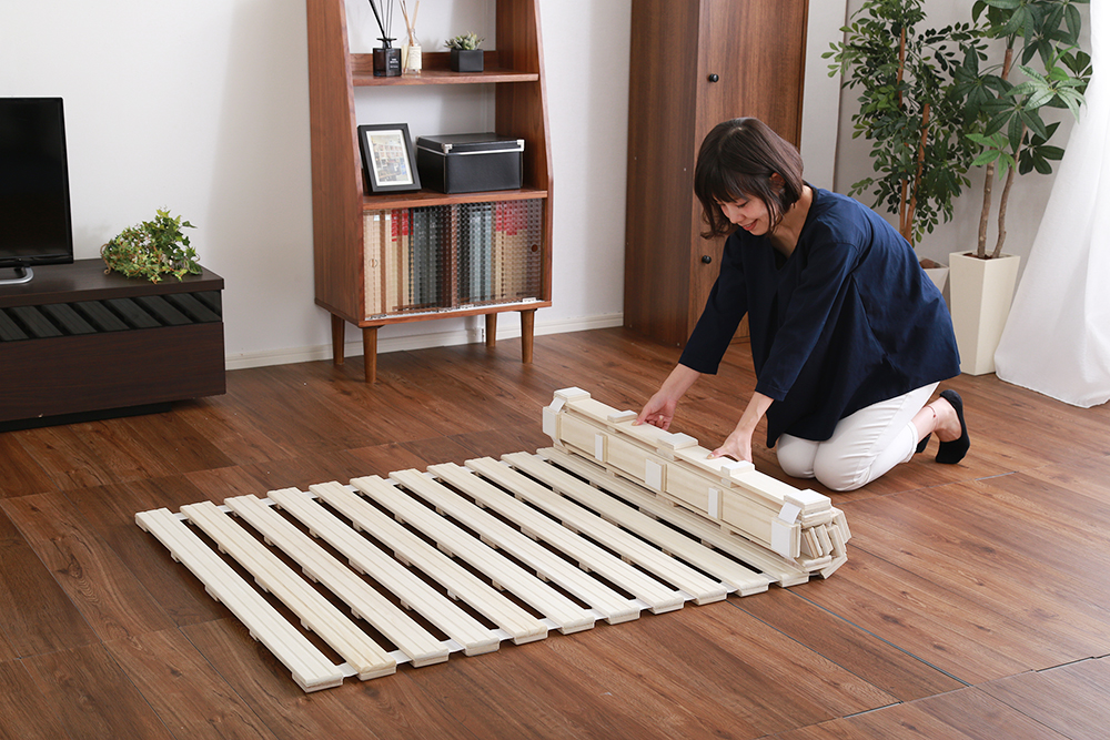 ロールタイプ 桐すのこベッド Schlaf シュラフ (ダブル) 商品追加画像14