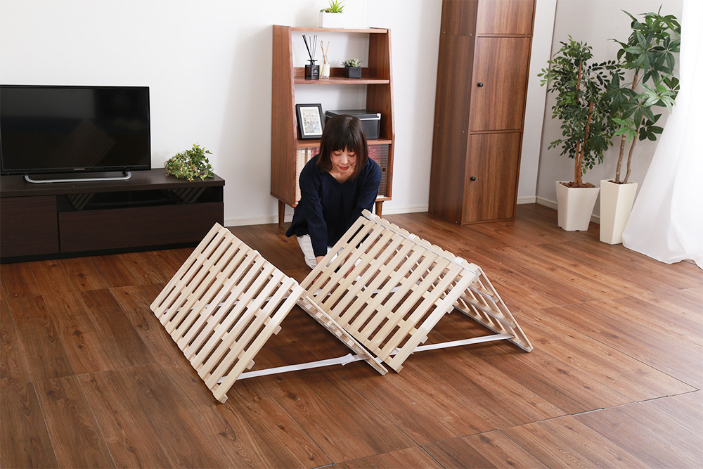 四つ折りタイプ 桐すのこベッド Sommeil ソメイユ (シングル) 商品追加画像11