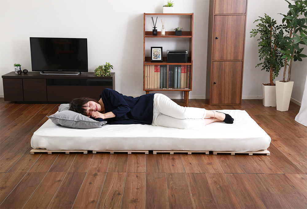 四つ折りタイプ 桐すのこベッド Sommeil ソメイユ (セミダブル) 商品追加画像1