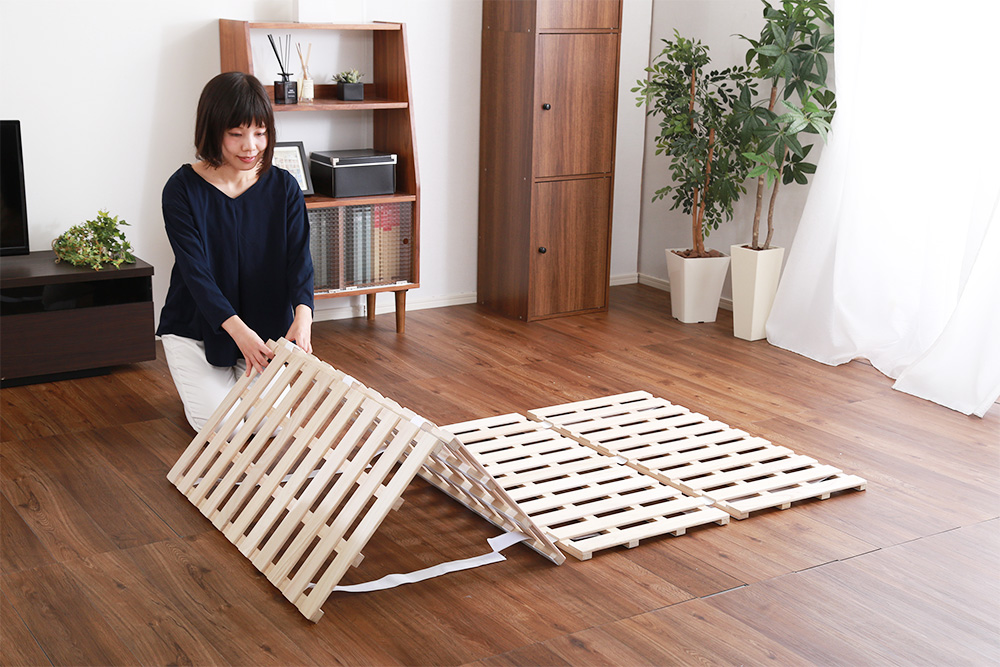 四つ折りタイプ 桐すのこベッド Sommeil ソメイユ (セミダブル) 商品追加画像9