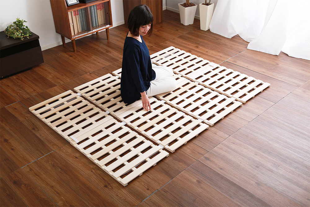四つ折りタイプ 桐すのこベッド Sommeil ソメイユ (ダブル) 商品追加画像12