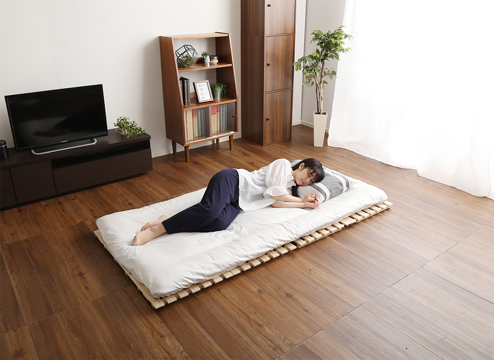 二つ折りタイプ 檜すのこベッド 涼風 (シングル) 商品追加画像1