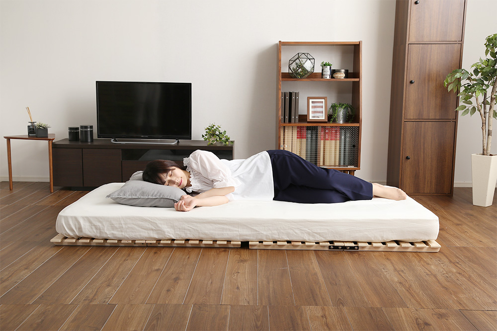 二つ折りタイプ 檜すのこベッド 涼風 (シングル) 商品追加画像2