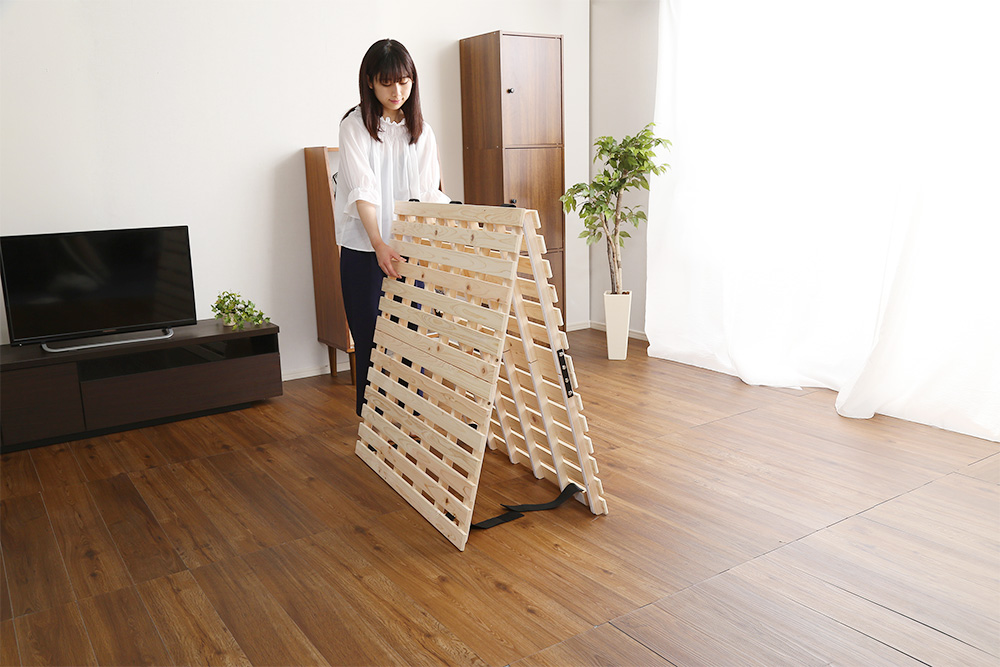 二つ折りタイプ 檜すのこベッド 涼風 (シングル) 商品追加画像12