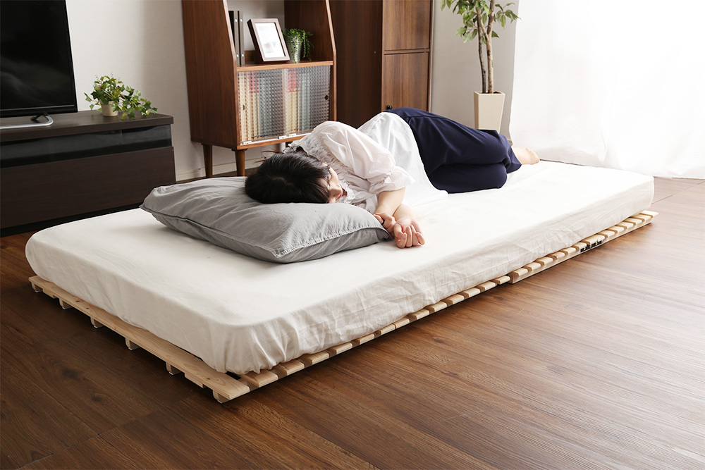 二つ折りタイプ 檜すのこベッド 涼風 (セミダブル) 商品追加画像9