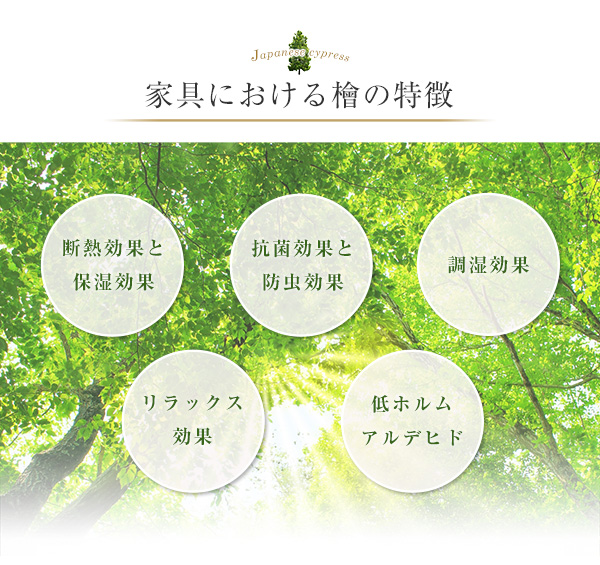 四つ折りタイプ 檜すのこベッド 涼風 (セミダブル) 商品説明画像5