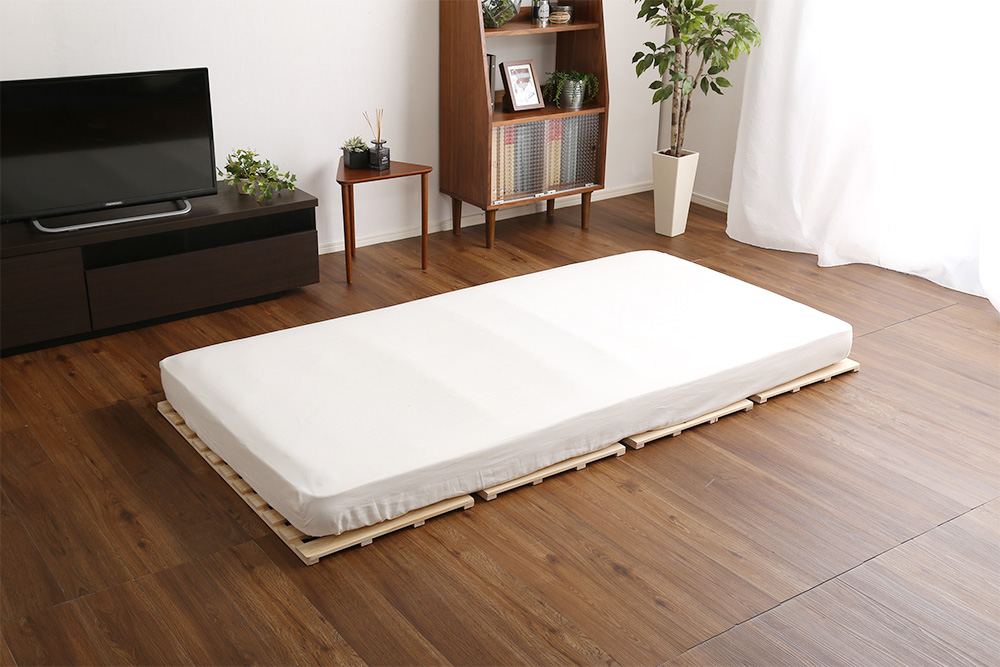 四つ折りタイプ 檜すのこベッド 涼風 (セミダブル) 商品追加画像5