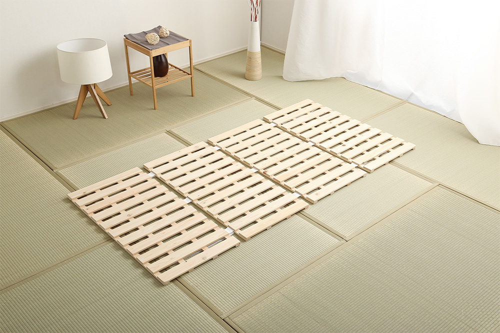 四つ折りタイプ 檜すのこベッド 涼風 (セミダブル) 商品追加画像7