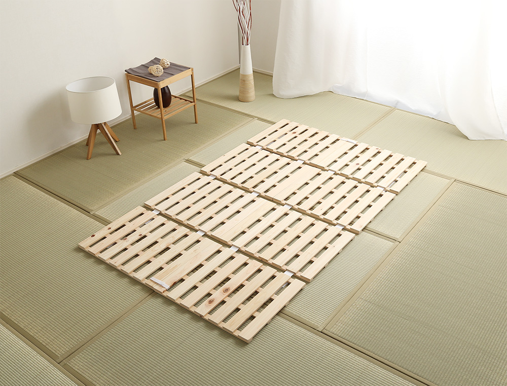 四つ折りタイプ 檜すのこベッド 涼風 (セミダブル) 商品追加画像20