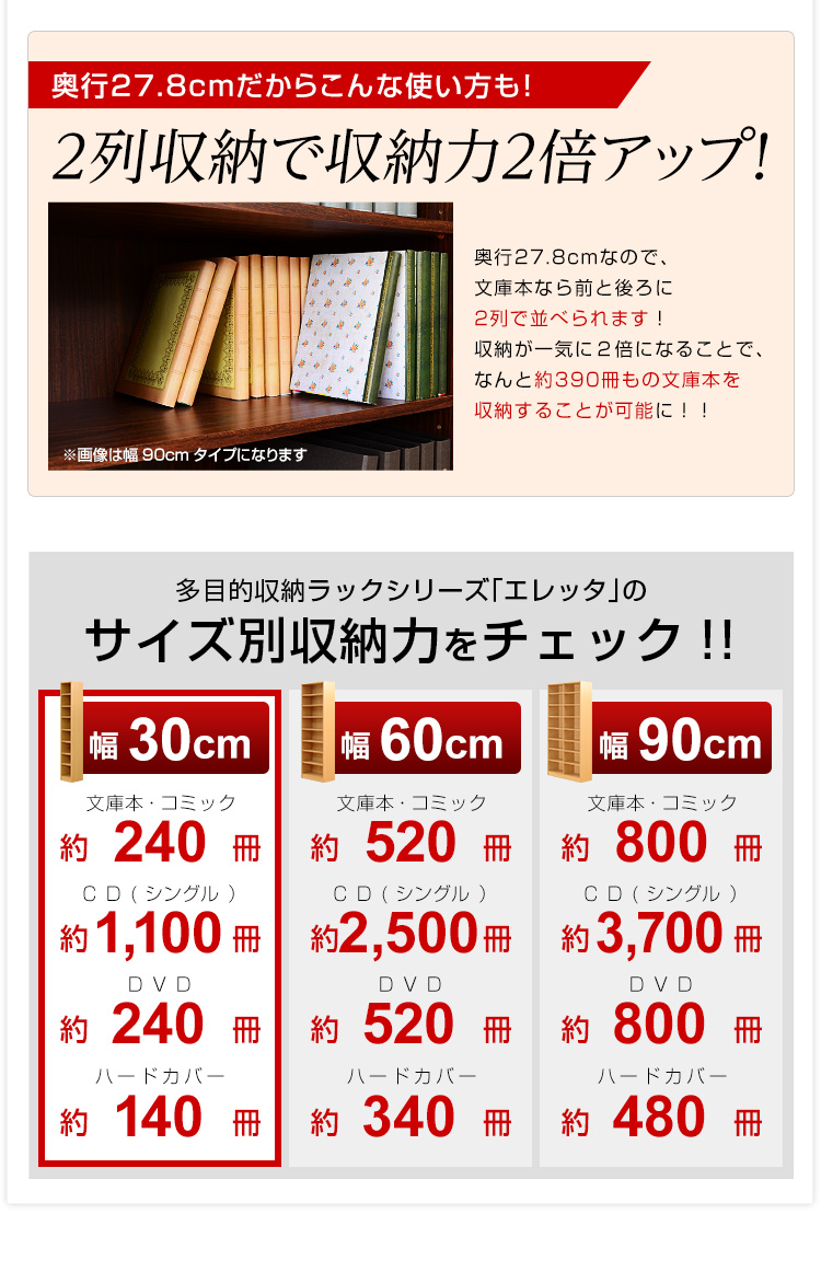 多目的収納ラック Retta レッタ （幅30cm） 商品説明画像11