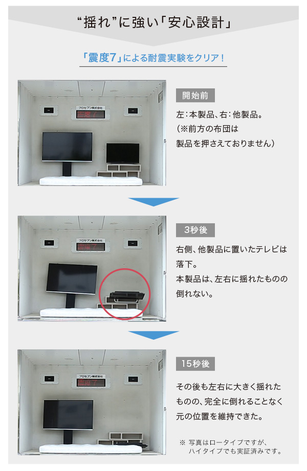 壁寄せテレビスタンド ハイ固定タイプ サウンドバー専用棚100cm幅セット Fenes フェネス 商品説明画像7