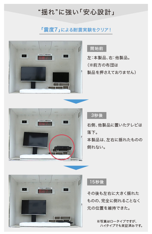 壁寄せテレビスタンド ハイスイングタイプ サウンドバー専用棚100cm幅セット Fenes フェネス 商品説明画像8