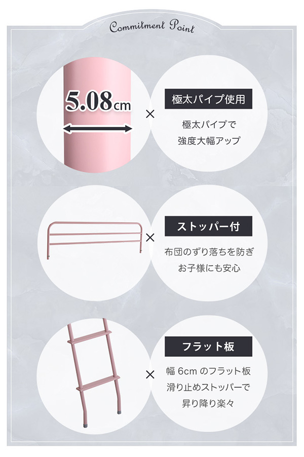 宮・コンセント付き ロフトベッド Choutte シュトゥ 商品説明画像9